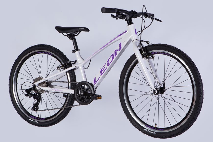 Велосипед AL 24" Leon JUNIOR Vbr CS рама-12" білий з бузковим 2025 OPS-LN-24-105 фото