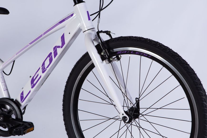 Велосипед AL 24" Leon JUNIOR Vbr CS рама-12" білий з бузковим 2025 OPS-LN-24-105 фото