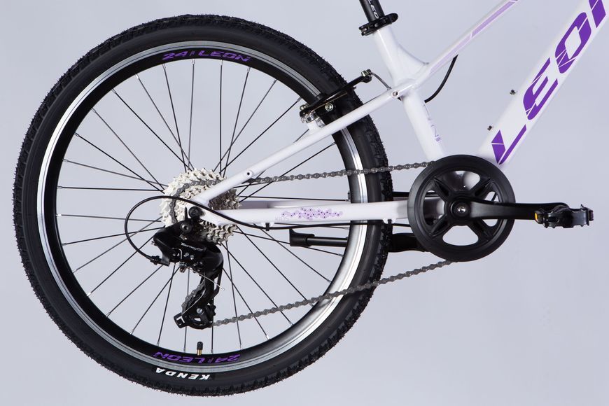 Велосипед AL 24" Leon JUNIOR Vbr CS рама-12" білий з бузковим 2025 OPS-LN-24-105 фото
