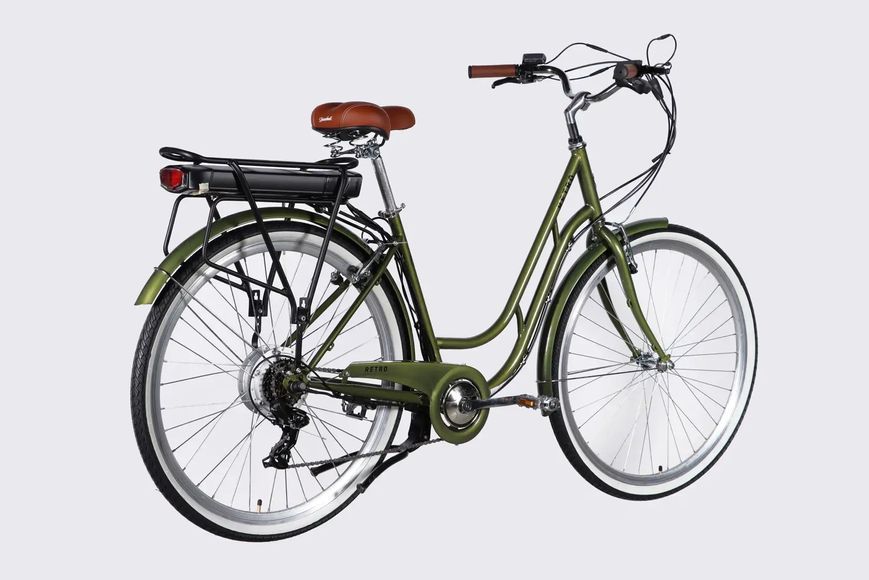 Велосипед с электроприводом 28" ST Dorozhnik eRETRO Vbr FR рама-19" 36B 13А*ч 500Вт темно-зеленый 2026 ELB-D-28-110 фото