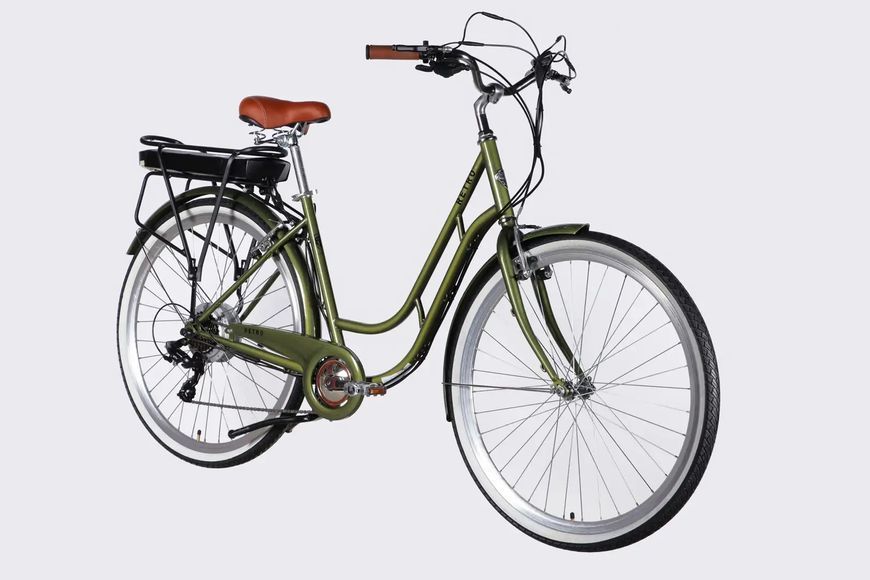 Велосипед с электроприводом 28" ST Dorozhnik eRETRO Vbr FR рама-19" 36B 13А*ч 500Вт темно-зеленый 2026 ELB-D-28-110 фото
