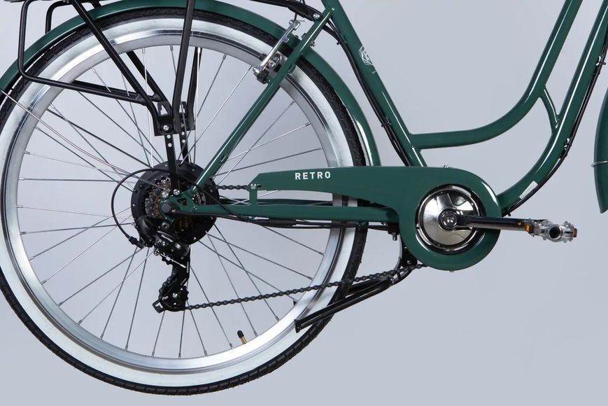Велосипед с электроприводом 28" ST Dorozhnik eRETRO Vbr FR рама-19" 36B 13А*ч 500Вт зелено-серый 2026 ELB-D-28-111 фото