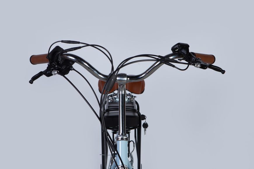 Велосипед с электроприводом 28" ST Dorozhnik eRETRO Vbr FR рама-19" 36B 12.5А*г 500Вт светло-голубой PANTONE 5435 C 2025 ELB-D-28-075 фото