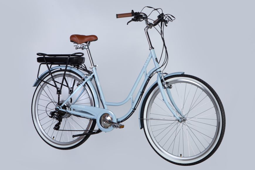Велосипед с электроприводом 28" ST Dorozhnik eRETRO Vbr FR рама-19" 36B 12.5А*г 500Вт светло-голубой PANTONE 5435 C 2025 ELB-D-28-075 фото