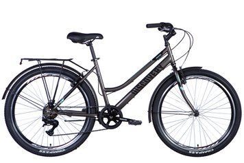Велосипед ST 26" Discovery PRESTIGE WOMAN Vbr FR рама-17" серый 2024 крылья, крыло пер., крыло зад., подножка OPS-DIS-26-591 фото