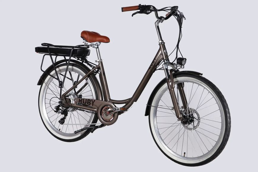 Велосипед с электроприводом 26" AL Dorozhnik eRUBY DD FR рама-17" 48B 15А*ч 500Вт мокрый асфальт 2026 ELB-D-26-303 фото