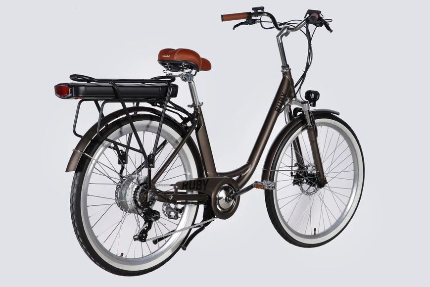 Велосипед с электроприводом 26" AL Dorozhnik eRUBY DD FR рама-17" 48B 15А*ч 500Вт мокрый асфальт 2026 ELB-D-26-303 фото