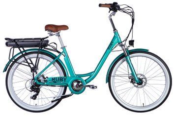 Велосипед з електроприводом 26" AL Dorozhnik eRUBY DD FR рама-17" 36B 12.5А*г 500Вт бірюзовий YS 2260 2025 ELB-D-26-235 фото