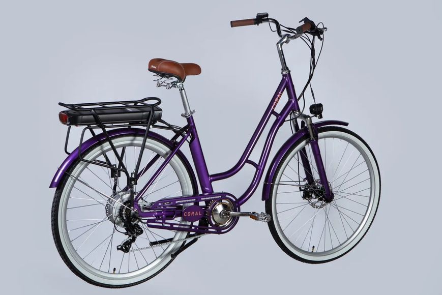Велосипед з електроприводом 28" AL Dorozhnik eCORAL DD FR рама-19" 48B 13А*г 500Вт фіолетово-синій 2026 ELB-D-28-116 фото