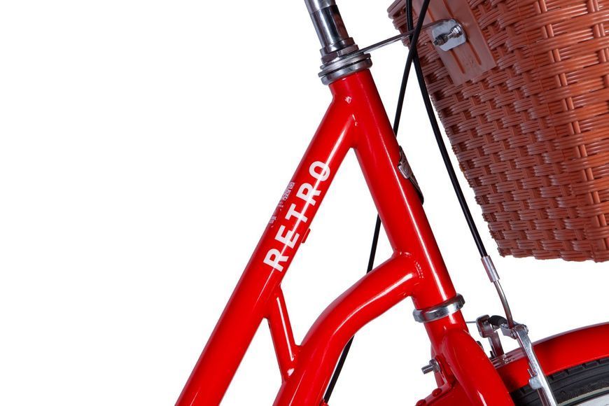 Велосипед ST 28" Dorozhnik RETRO PH рама-19" помаранчевий 2024 крила, крило пер., крило зад., підніжка, дзвоник, корзина OPS-D-28-384 фото