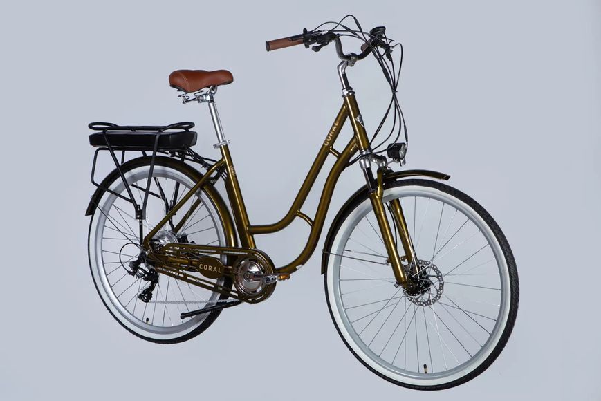 Велосипед з електроприводом 28" AL Dorozhnik eCORAL DD FR рама-19" 48B 17.5А*г 500Вт бронзовий 2026 ELB-D-28-119 фото