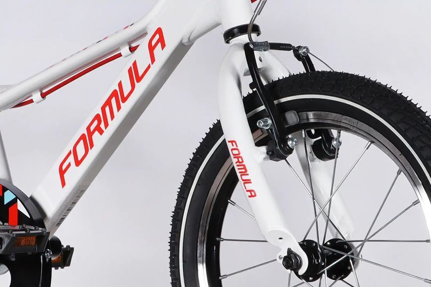 Велосипед AL 16" Formula Kid SLIM Vbr FR рама-8,5" білий з червоним 2026 OPS-FRK-16-252 фото