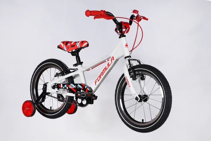 Велосипед AL 16" Formula Kid SLIM Vbr FR рама-8,5" білий з червоним 2026 OPS-FRK-16-252 фото