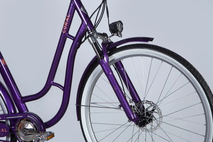 Велосипед з електроприводом 28" AL Dorozhnik eCORAL DD FR рама-19" 48B 17.5А*г 500Вт фіолетово-синій 2026 ELB-D-28-120 фото