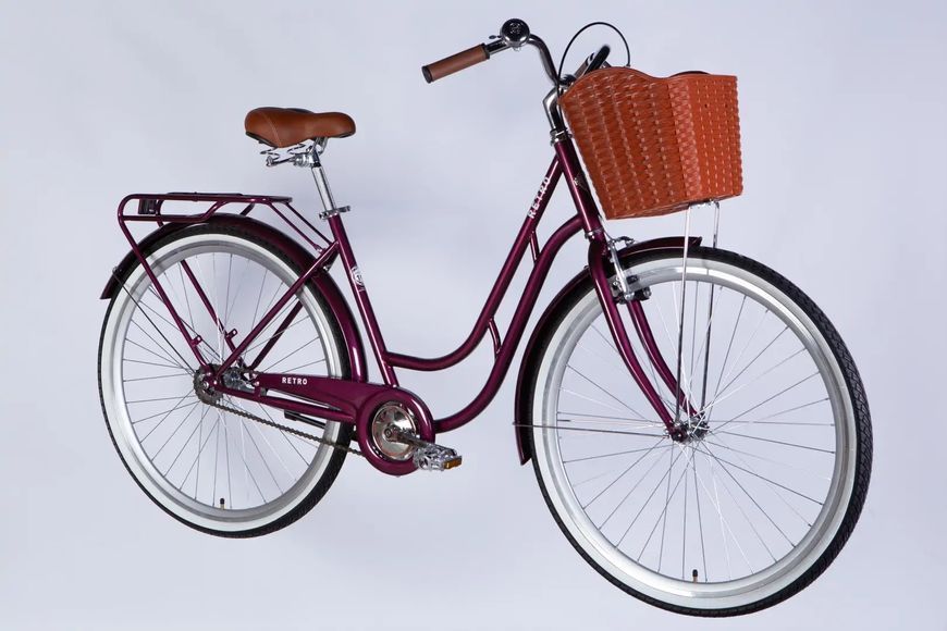 Велосипед ST 28" Dorozhnik RETRO Velosteel рама-19" малиновий 2026 OPS-D-28-547 фото