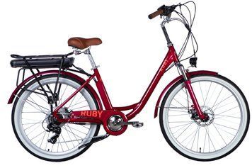 Велосипед з електроприводом 26" AL Dorozhnik eRUBY DD FR рама-17" 36B 12.5А*г 500Вт бордовий YS 7496 2025 ELB-D-26-236 фото