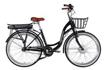 Велосипед с электроприводом 26" ST Dorozhnik eAQUAMARINE BH рама-17" 36B 13А*г 500Вт черный с корзиной 2026 ELB-D-26-296 фото