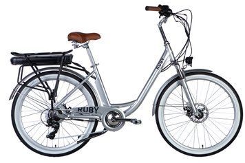 Велосипед з електроприводом 26" AL Dorozhnik eRUBY DD FR рама-17" 36B 12.5А*г 500Вт світло-сірий YS 2425 2025 ELB-D-26-240 фото