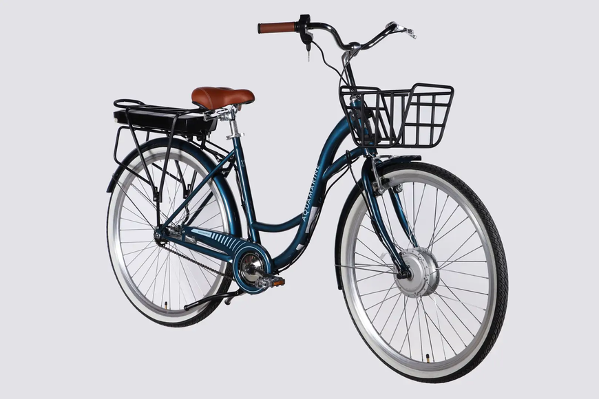 Велосипед с электроприводом 28" ST Dorozhnik eAQUAMARINE BH рама-19" 36B 13А*г 500Вт темно-синий с корзиной 2026 ELB-D-28-107 фото