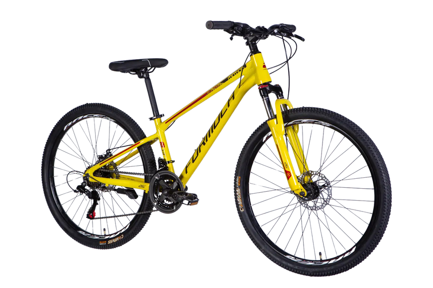 Велосипед AL 26" Formula MOTION DD FR рама-13" жовтий з чорним 2026 OPS-FR-26-811 фото