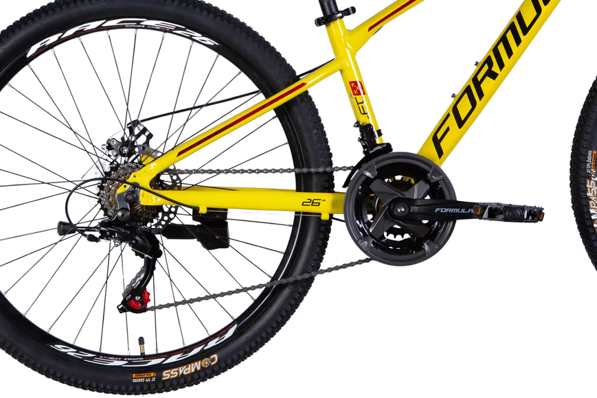 Велосипед AL 26" Formula MOTION DD FR рама-13" жовтий з чорним 2026 OPS-FR-26-811 фото